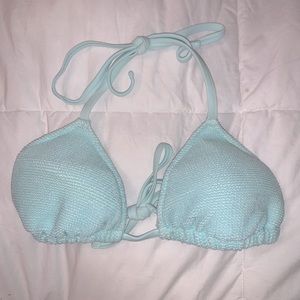 Aerie Light Blue Tie Bikini Top